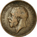 Coin, Great Britain, George V, 1/2 Penny, 1918, VF(30-35), Bronze, KM:809