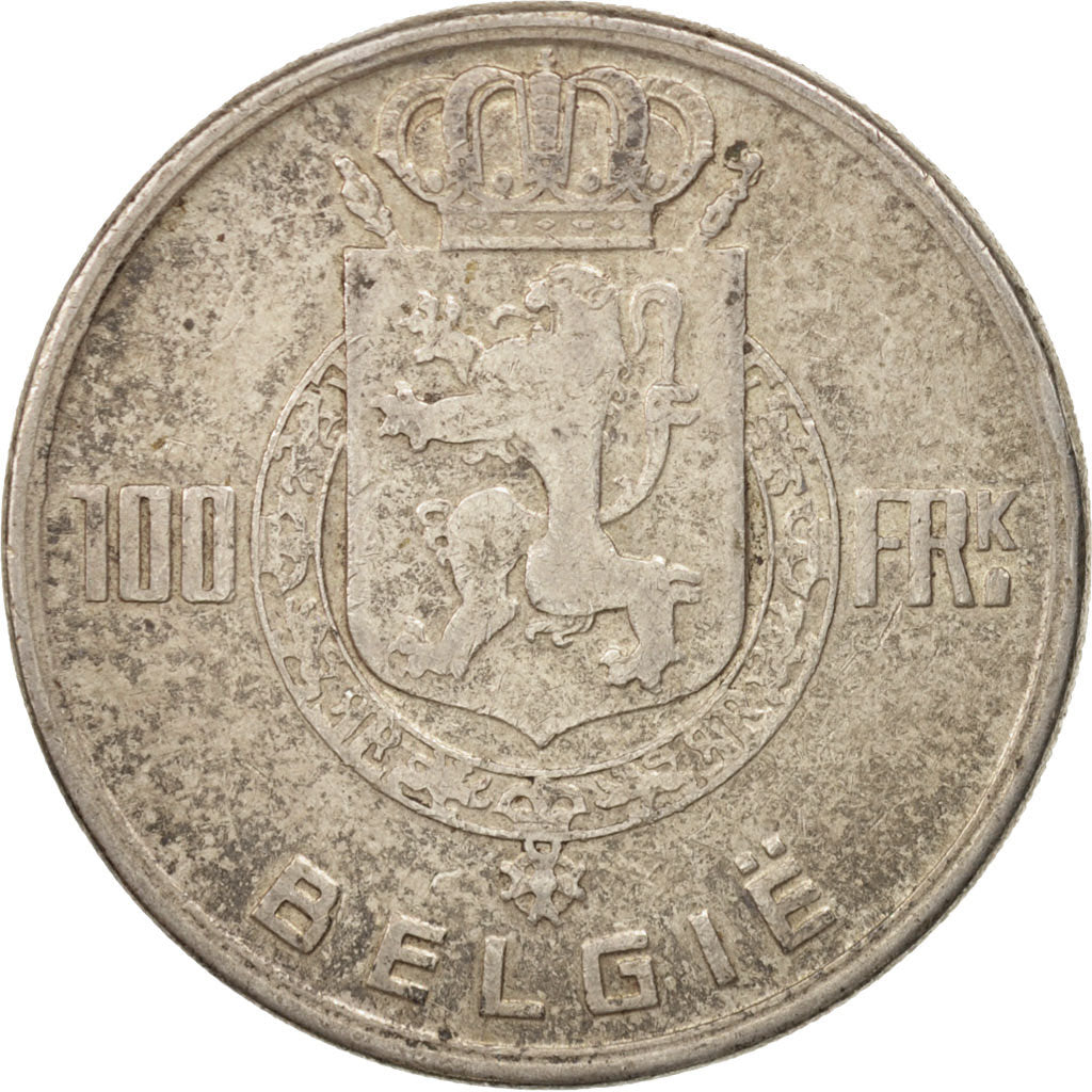 Belgium, 100 Francs, 100 Frank, 1951, EF(40-45), Silver, KM:139.1
