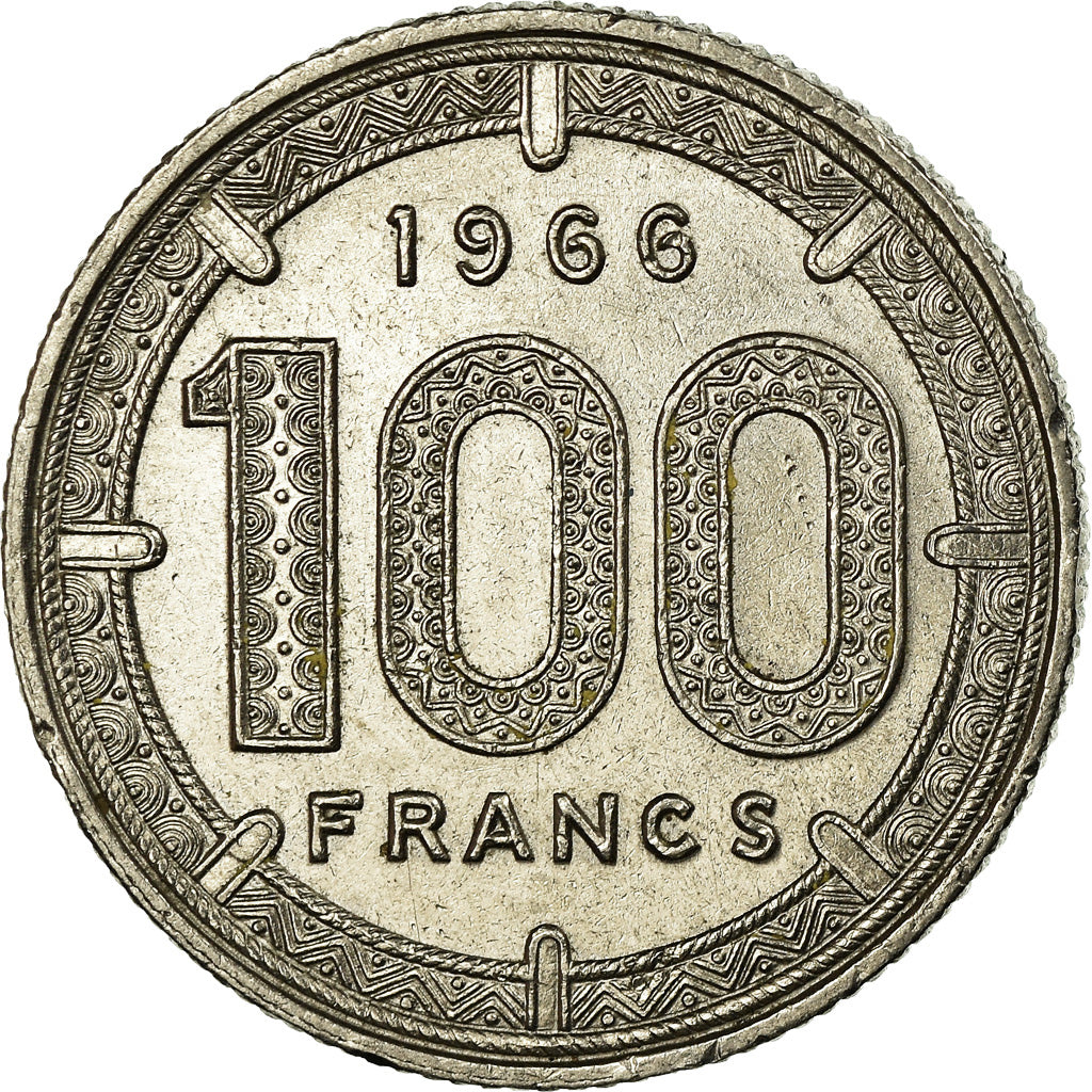 Coin, Cameroon, 100 Francs, 1966, Paris, EF(40-45), Nickel, KM:14