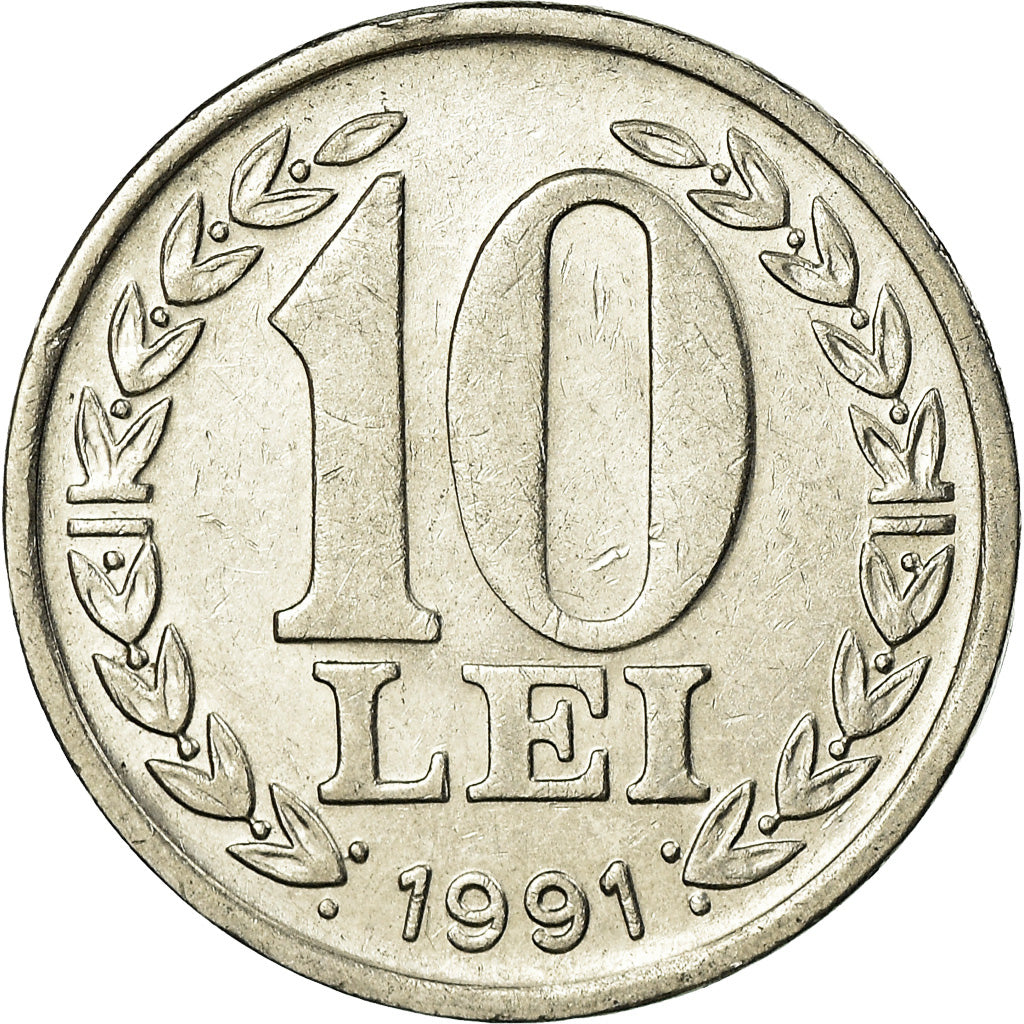 Münze, Rumänien, 10 Lei, 1989, SS, Nickel Clad Steel, KM:108