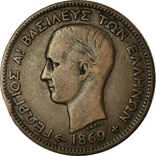Coin, Greece, George I, 5 Lepta, 1869, Strassburg, VF(30-35), Copper, KM:42