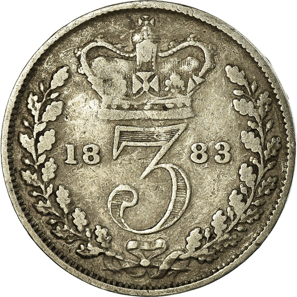 Coin, Great Britain, Victoria, 3 Pence, 1883, VF(30-35), Silver, KM:730