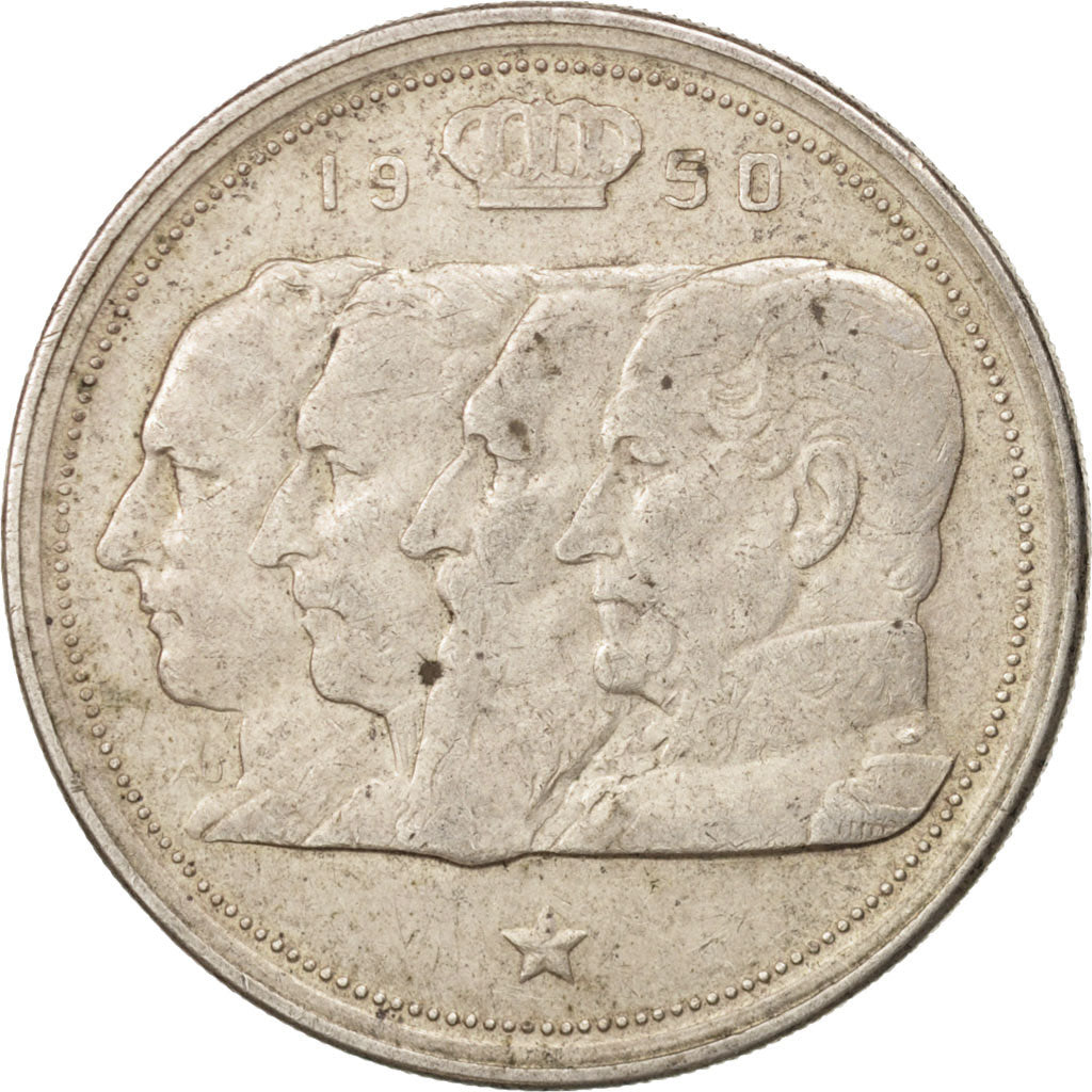 Belgium, 100 Francs, 100 Frank, 1950, EF(40-45), Silver, KM:138.1