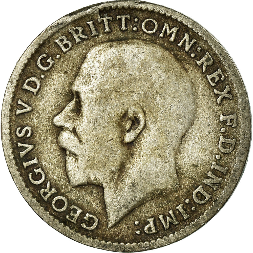 Coin, Great Britain, George V, 3 Pence, 1921, VF(20-25), Silver, KM:813a