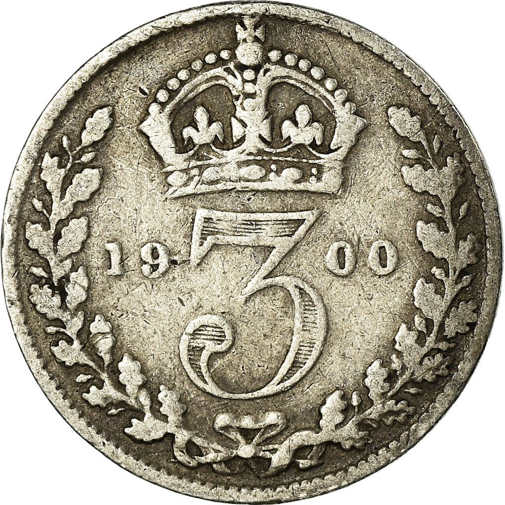 Coin, Great Britain, Victoria, 3 Pence, 1900, VF(20-25), Silver, KM:777