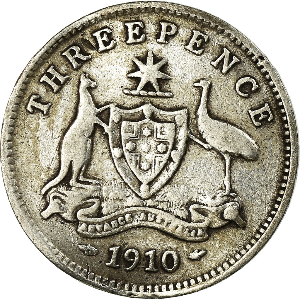 Coin, Australia, Edward VII, Threepence, 1910, London, VF(20-25), Silver, KM:18
