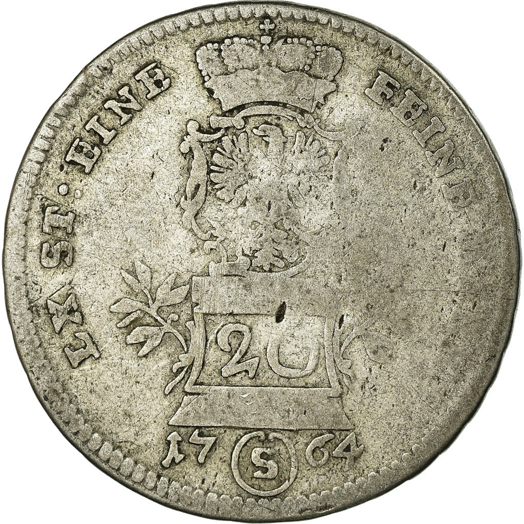 Coin, German States, BRANDENBURG-ANSBACH, Alexander, 20 Kreuzer, 1764, VG(8-10)