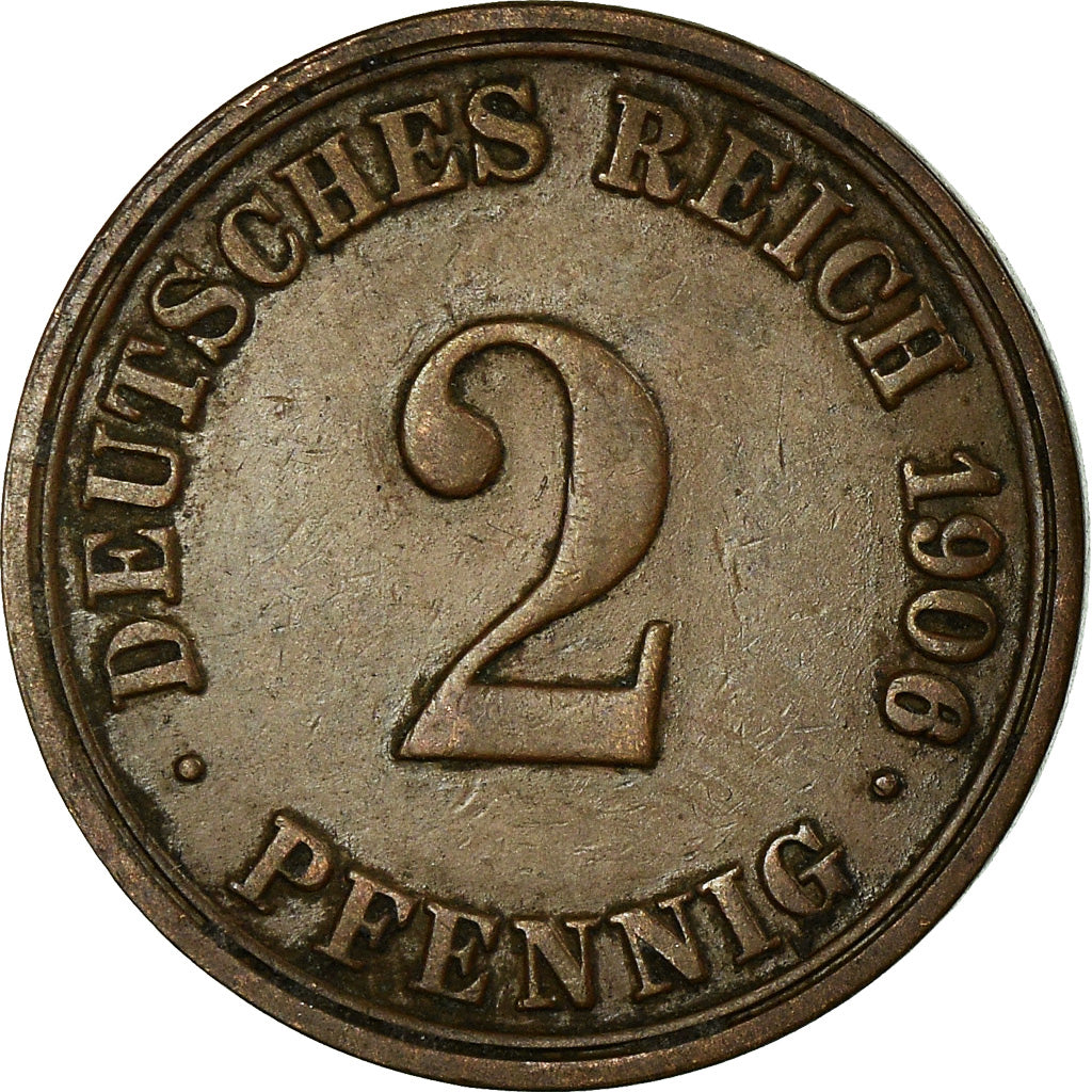 Moeda, ALEMANHA - IMPÉRIO, Wilhelm II, 2 Pfennig, 1906, Berlin, EF(40-45)