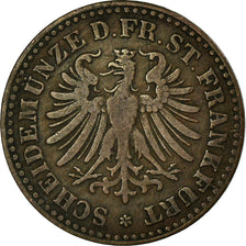 Coin, German States, FRANKFURT AM MAIN, Heller, 1863, EF(40-45), Copper, KM:356