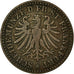 Coin, German States, FRANKFURT AM MAIN, Heller, 1863, EF(40-45), Copper, KM:356