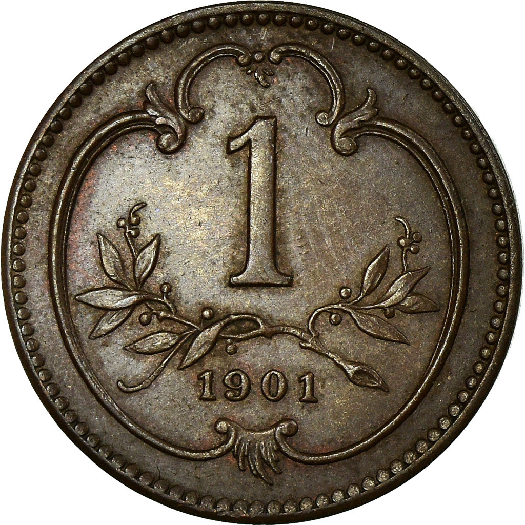 Coin, Austria, Franz Joseph I, Heller, 1901, EF(40-45), Bronze, KM:2800