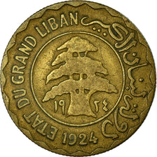 Coin, Lebanon, 2 Piastres, 1924, Paris, VF(30-35), Aluminum-Bronze, KM:1
