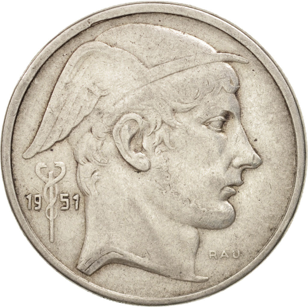 Belgium, 50 Francs, 50 Frank, 1951, EF(40-45), Silver, KM:136.1