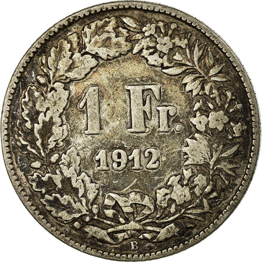 Moneta, Svizzera, Franc, 1912, Bern, MB+, Argento, KM:24