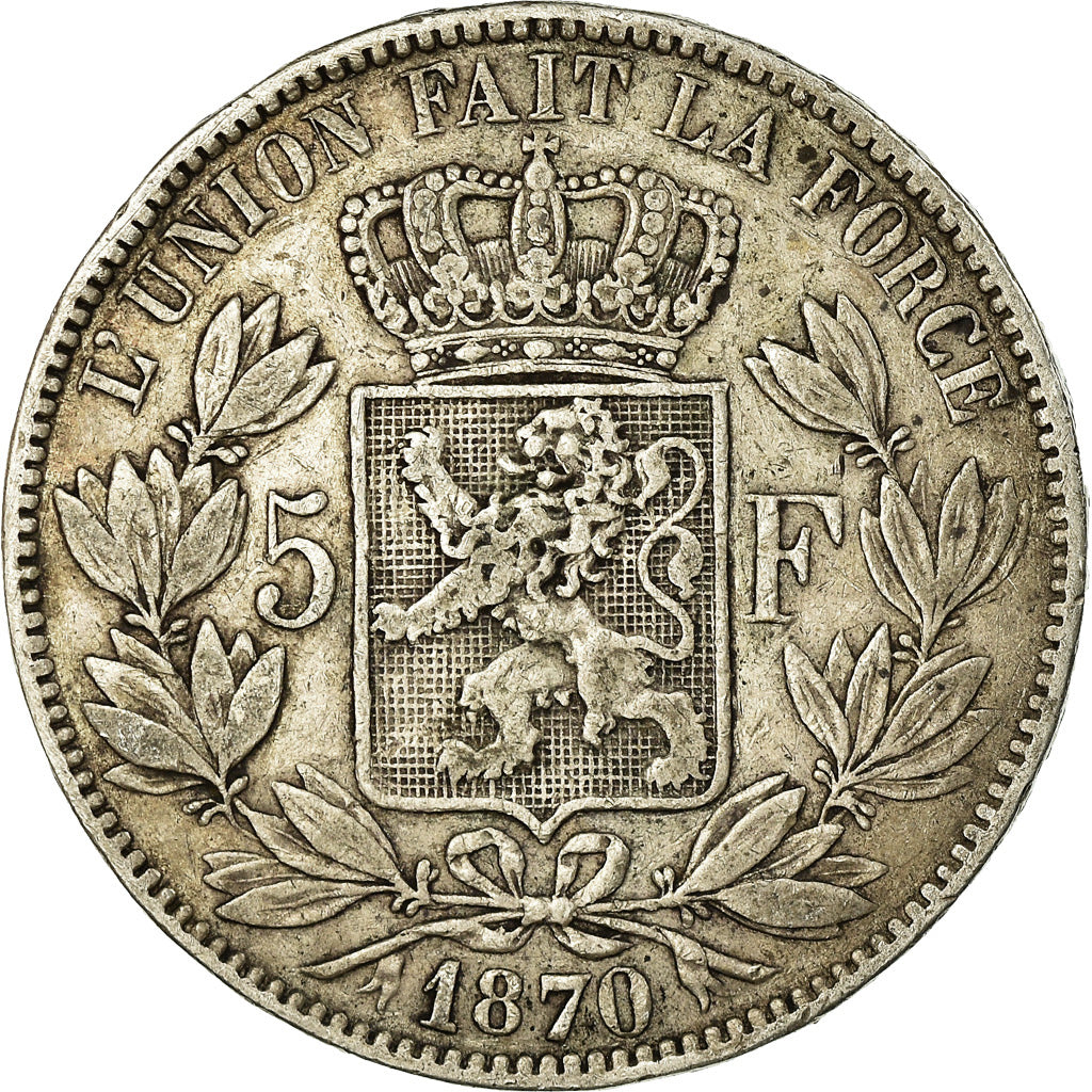 Monnaie, Belgique, Leopold II, 5 Francs, 5 Frank, 1870, TB+, Argent, KM:24