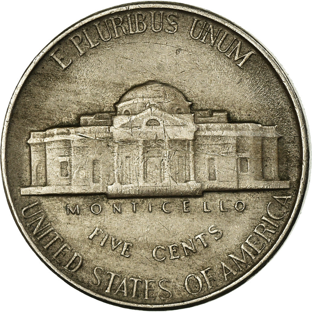 Monnaie, États-Unis, Jefferson Nickel, 5 Cents, 1953, U.S. Mint, Philadelphie