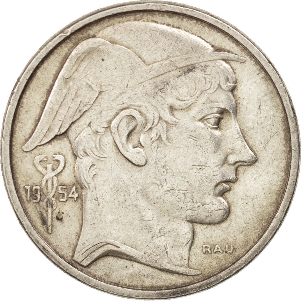 Belgium, 50 Francs, 50 Frank, 1954, EF(40-45), Silver, KM:137