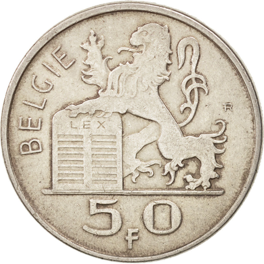 Belgium, 50 Francs, 50 Frank, 1954, EF(40-45), Silver, KM:137