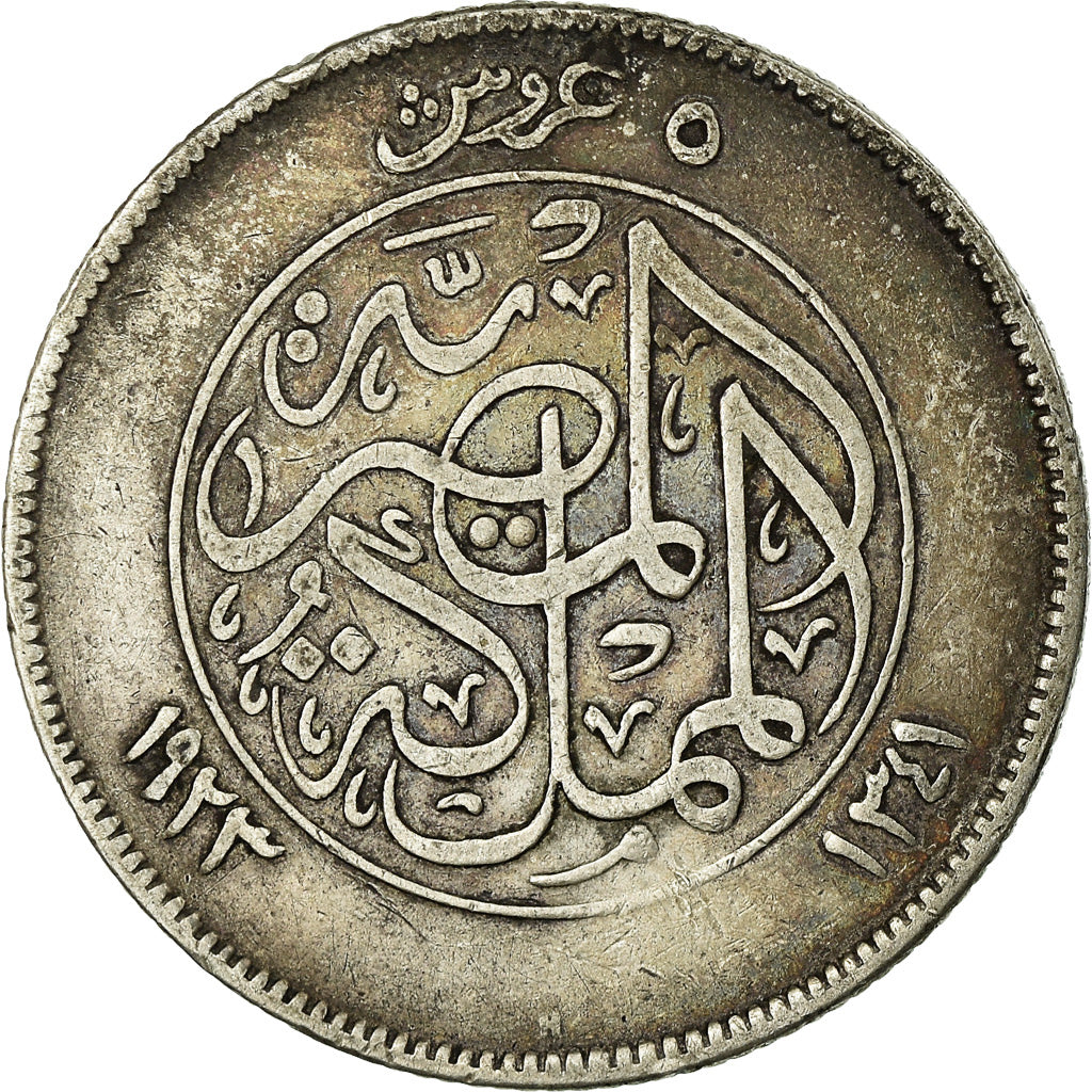 Coin, Egypt, Fuad I, 5 Piastres, 1923/AH1341, VF(30-35), Silver, KM:336