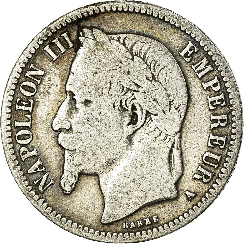 Munten, Frankrijk, Napoleon III, Napoléon III, Franc, 1867, Paris, ZG+, Zilver