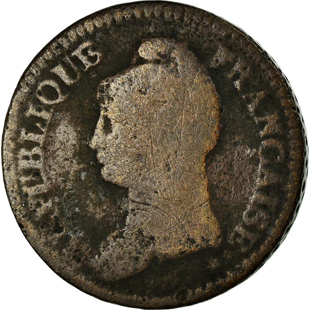 Coin, France, Dupré, Decime, AN 7/5, Paris, VG(8-10), Bronze, KM:644.1
