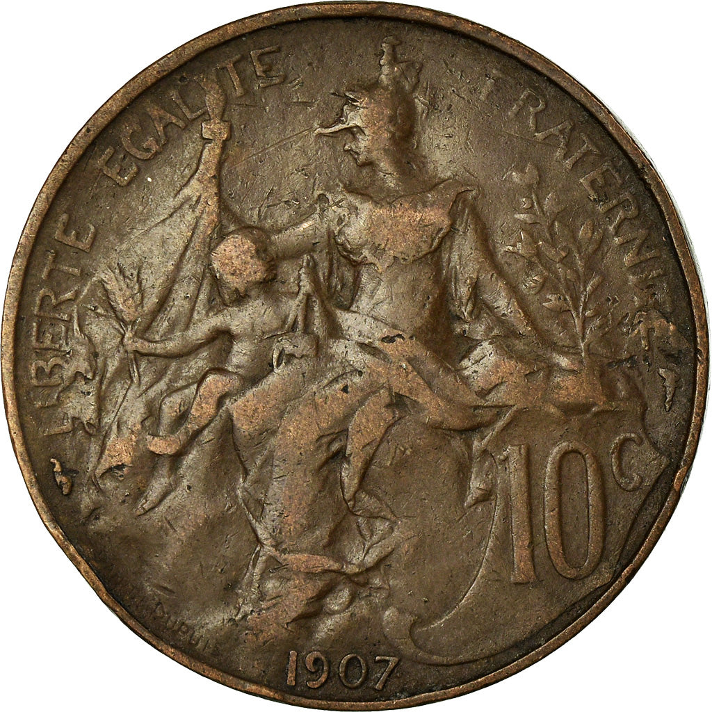 Coin, France, Dupuis, 10 Centimes, 1907, Paris, VF(30-35), Bronze, KM:843