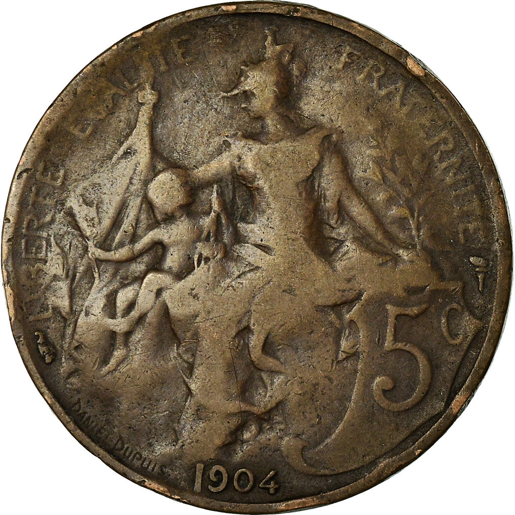 Coin, France, Dupuis, 5 Centimes, 1904, Paris, VF(20-25), Bronze, KM:842
