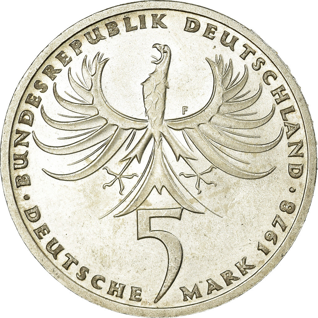 Coin, GERMANY - FEDERAL REPUBLIC, 5 Mark, 1978, Stuttgart, Germany, AU(55-58)