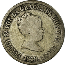 Moeda, Espanha, Isabel II, 2 Reales, 1848, Seville, F(12-15), Prata, KM:526.1