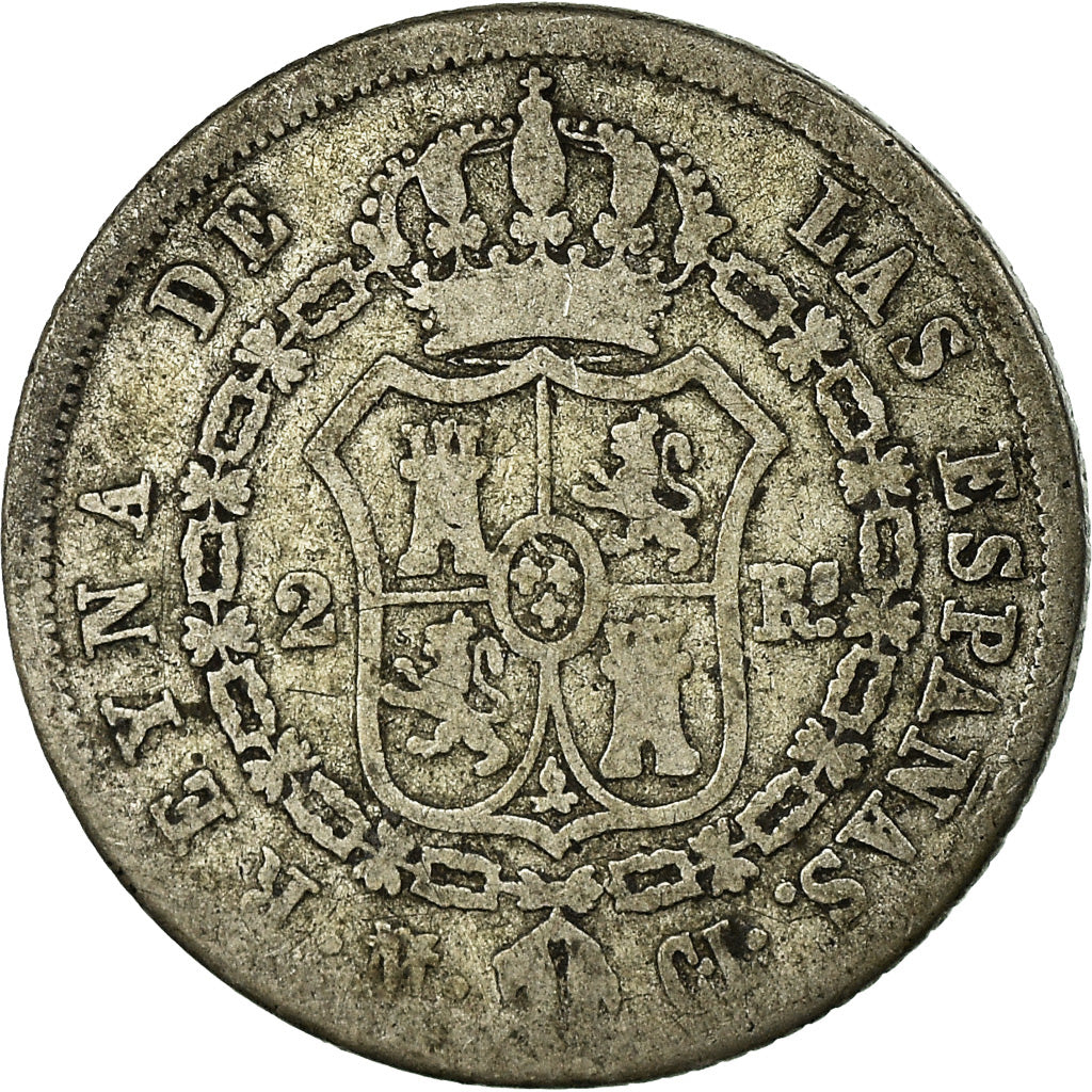Monnaie, Espagne, Isabel II, 2 Reales, 1848, Seville, B+, Argent, KM:526.1
