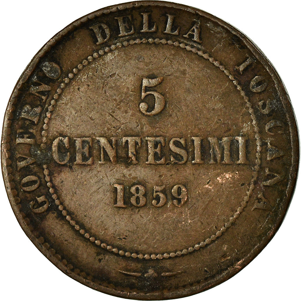 Moneda, Estados italianos, EMILIA, Vittorio Emanuele II, 5 Centesimi, 1859