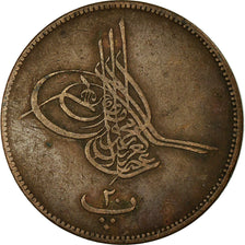 Coin, Egypt, Abdul Aziz, 20 Para, 1863/AH1277, EF(40-45), Bronze, KM:244