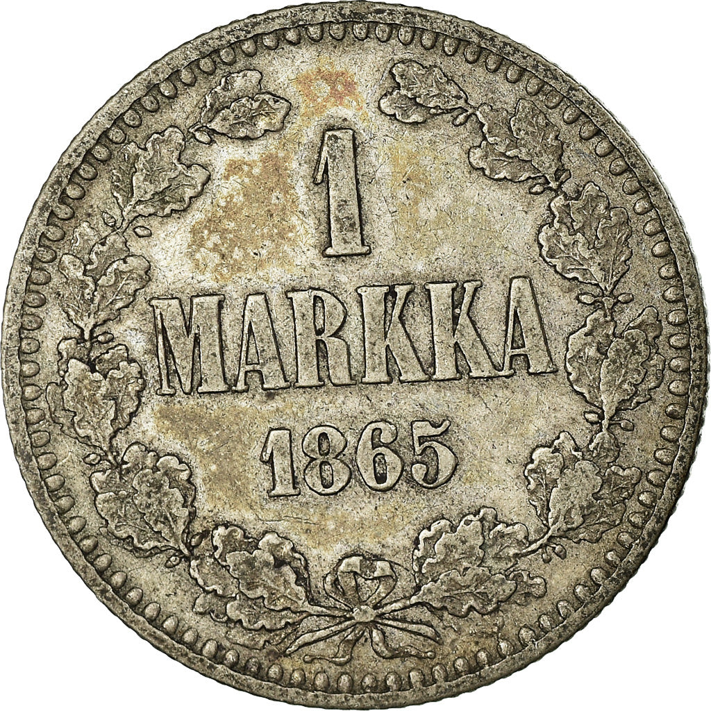 Coin, Finland, Alexander II, Markka, 1865, VF(30-35), Silver, KM:3.1