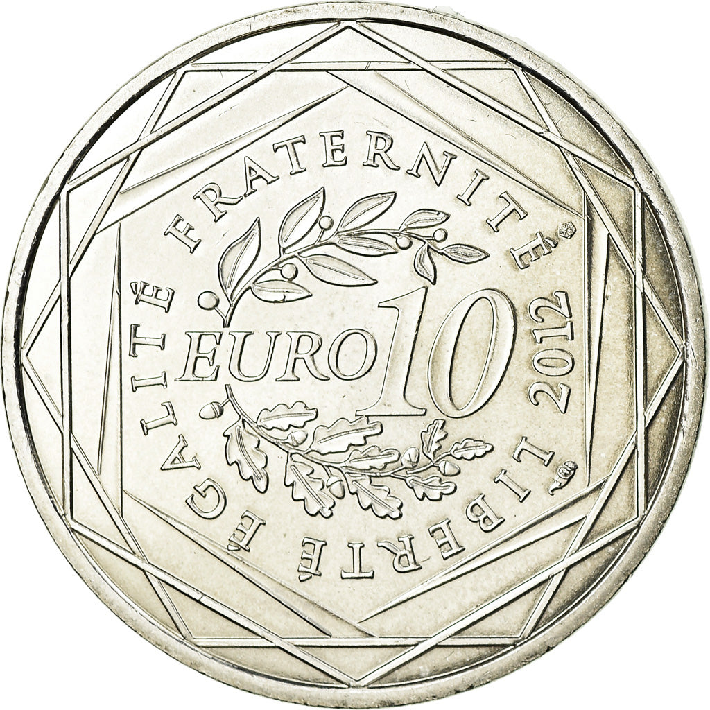 France, 10 Euro, Bourgogne, 2012, MS(63), Silver, KM:1867