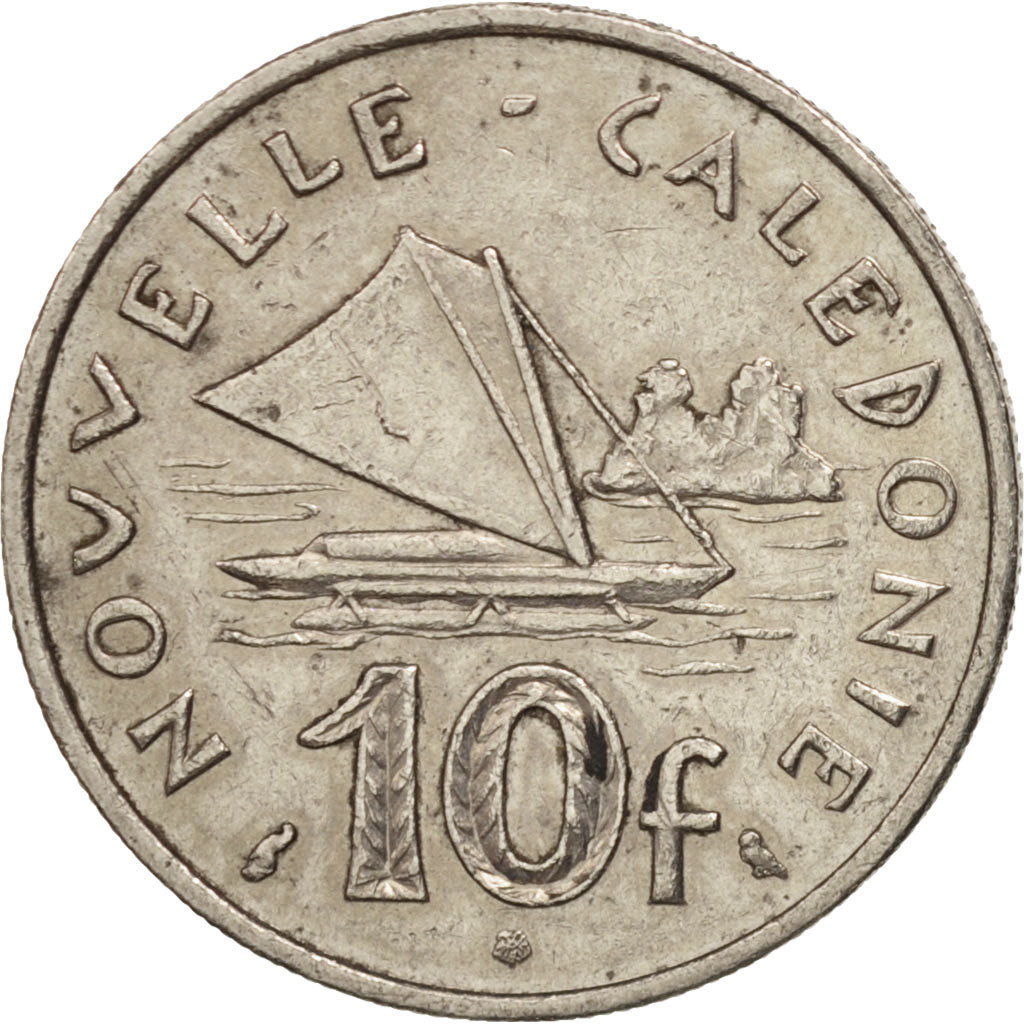 New Caledonia, 10 Francs, 1967, Paris, AU(50-53), Nickel, KM:5