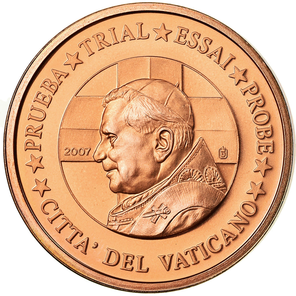 Vaticano, 5 Euro Cent, Benoit XVI, 2007, unofficial private coin, FDC, Cobre