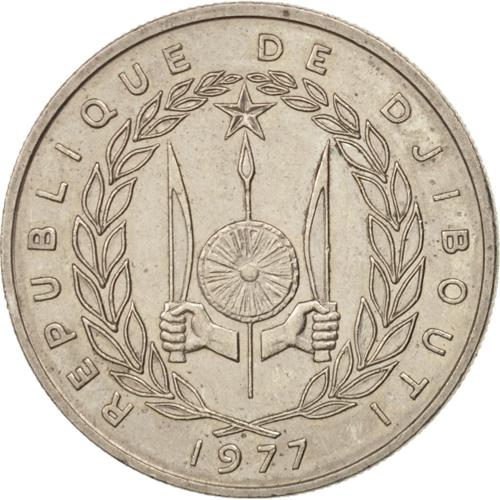 Djibouti, 50 Francs, 1977, Paris, AU(50-53), Copper-nickel, KM:25