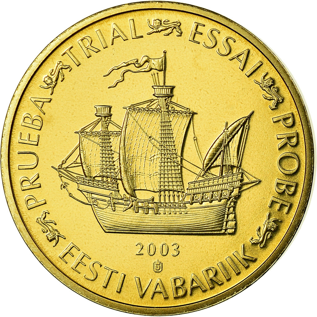 Estonia, 50 Euro Cent, 2003, unofficial private coin, FDC, Latón