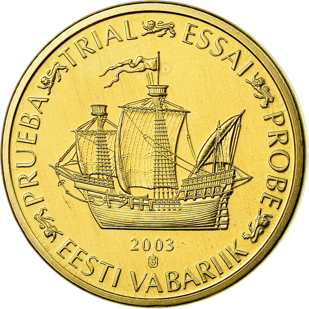 Estonia, 20 Euro Cent, 2003, unofficial private coin, MS(65-70), Brass