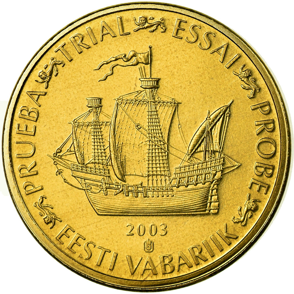 Estonia, 10 Euro Cent, 2003, unofficial private coin, MS(65-70), Brass