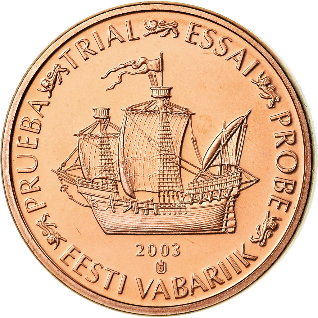 Estonia, 2 Euro Cent, 2003, unofficial private coin, MS(65-70), Copper Plated