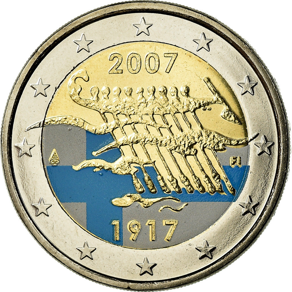 Finland, 2 Euro, 2007, Colorised, MS(65-70), Bi-Metallic, KM:139