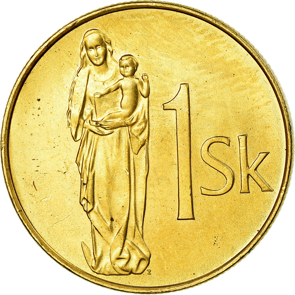 Munten, Slowakije, Koruna, 2007, PR, Bronze Plated Steel, KM:12