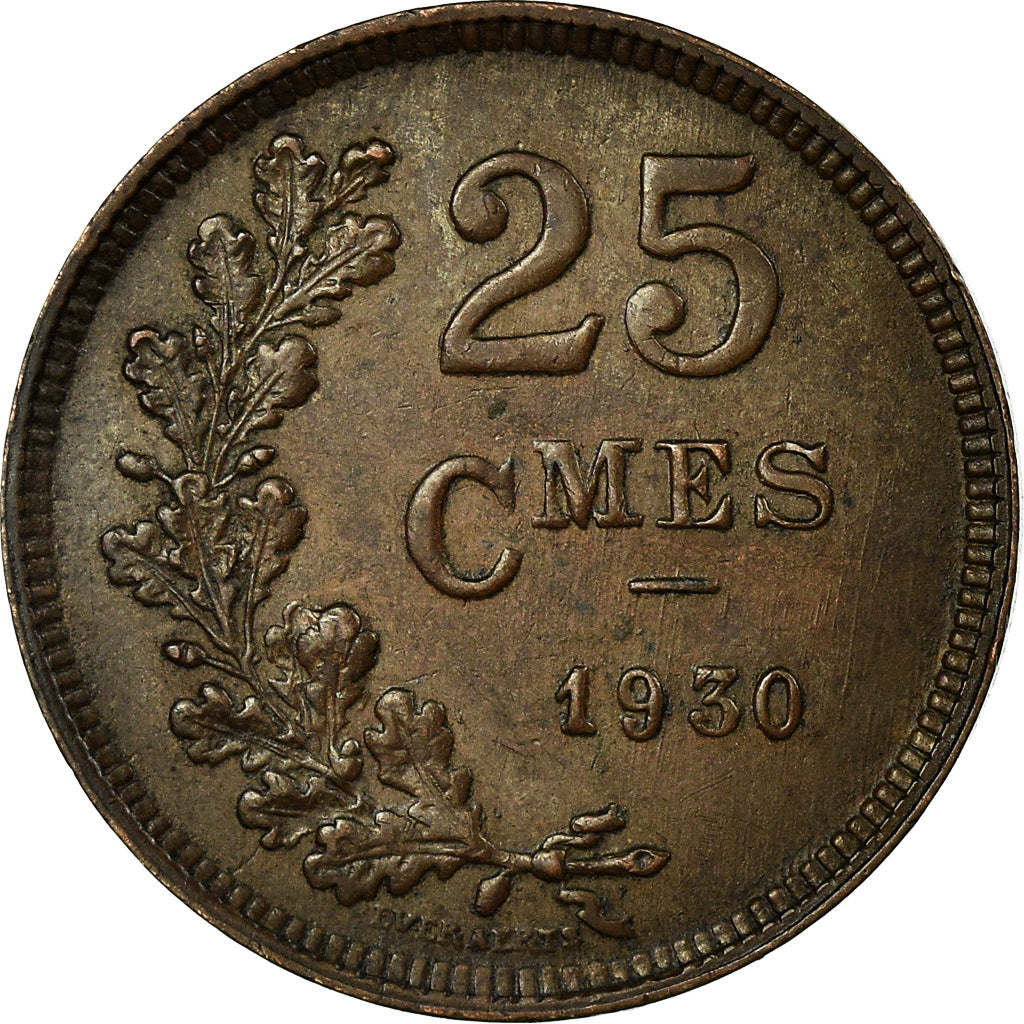 Coin, Luxembourg, Charlotte, 25 Centimes, 1930, AU(55-58), Bronze, KM:42