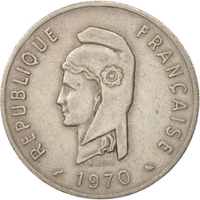 FRENCH AFARS & ISSAS, 100 Francs, 1970, Paris, EF(40-45), Copper-nickel, KM:19