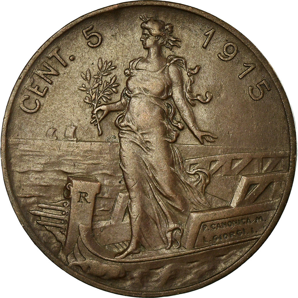 Monnaie, Italie, Vittorio Emanuele III, 5 Centesimi, 1915, Rome, TTB, Bronze