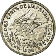 Coin, Central African States, 50 Francs, 1989, Paris, EF(40-45), Nickel, KM:11