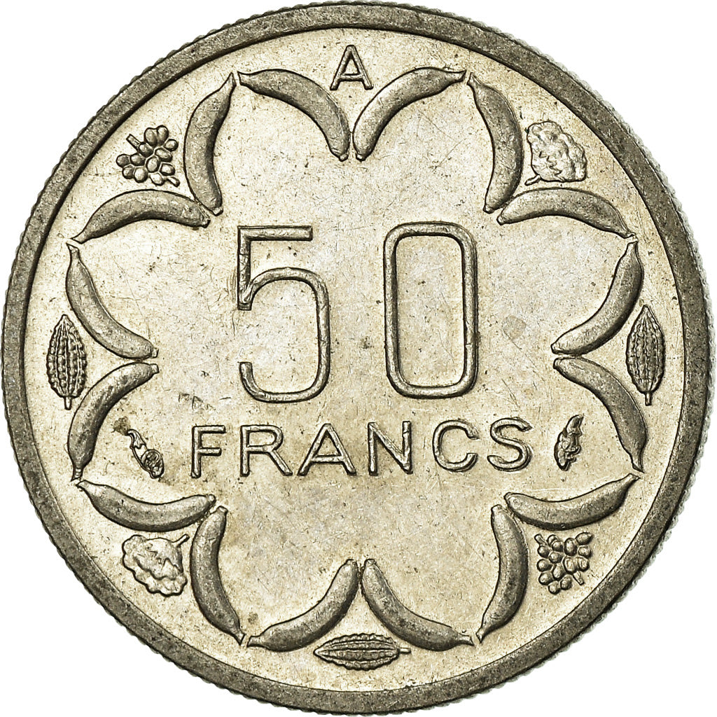Coin, Central African States, 50 Francs, 1989, Paris, EF(40-45), Nickel, KM:11