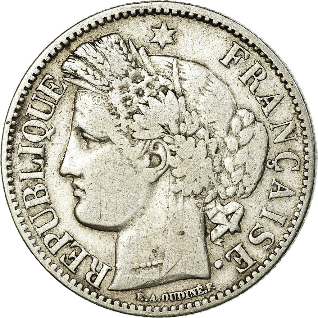 Coin, France, Napoleon III, Cérès, 2 Francs, 1870, Paris, VF(20-25), Silver