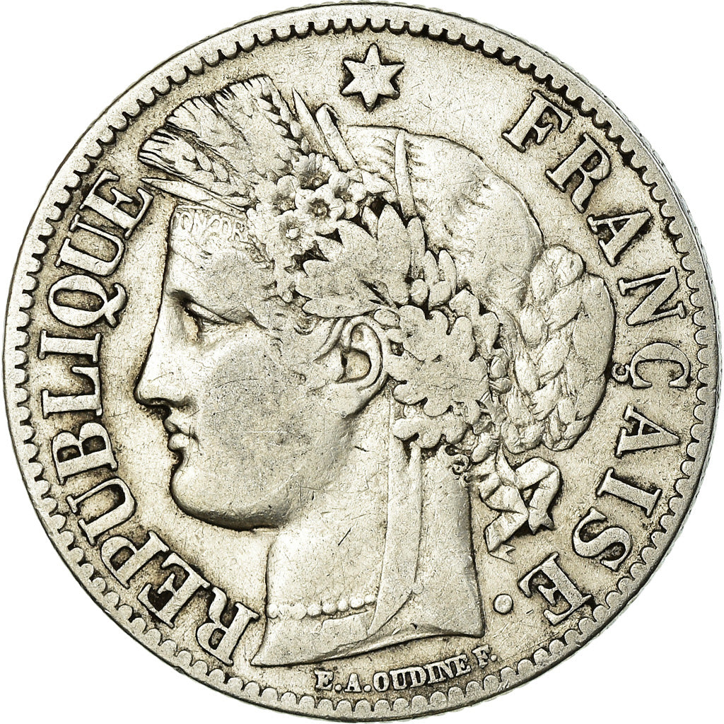 Coin, France, Cérès, 2 Francs, 1872, Bordeaux, VF(20-25), Silver, KM:817.2